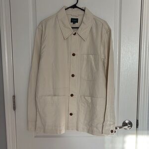 Cream Casual Cotton Blend Jacket with Shirt Collar- J Crew - New with tags